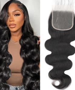 5x5 HD Cierre Transparente Onda del Cuerpo Cierre de Encaje