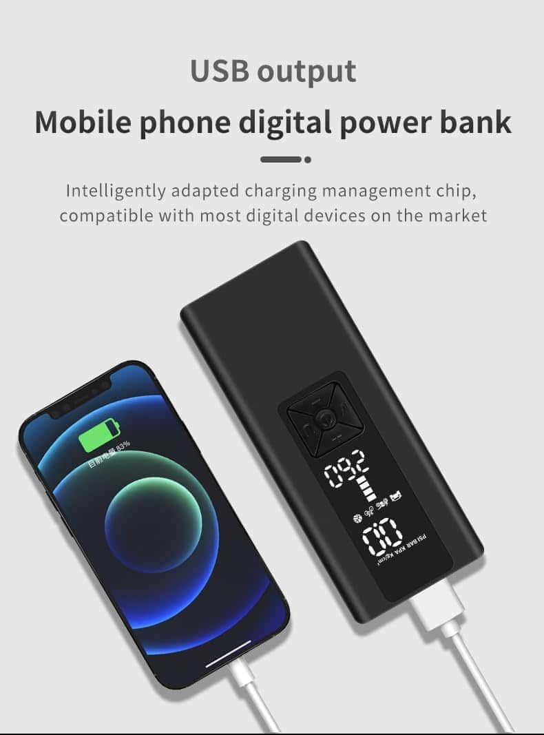 TOBZMONO Bomba de Neumáticos Inflador de aire portátil, - Imagen 8