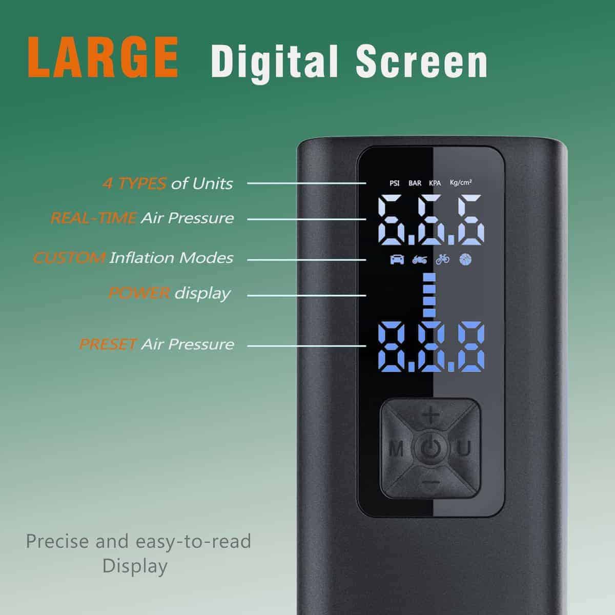 TOBZMONO Bomba de Neumáticos Inflador de aire portátil, - Imagen 7