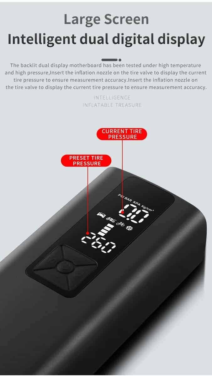 TOBZMONO Bomba de Neumáticos Inflador de aire portátil, - Imagen 9