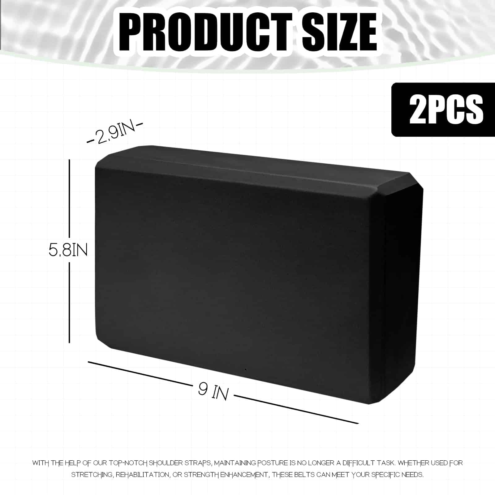 2 Pcs Yoga Blocks, 9"x6"x3" Bloques de Espuma Accesorios de - Imagen 3