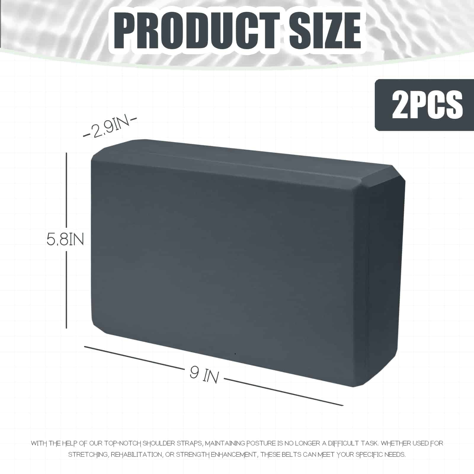 2 Pcs Yoga Blocks, 9"x6"x3" Bloques de Espuma para Yoga - Imagen 3