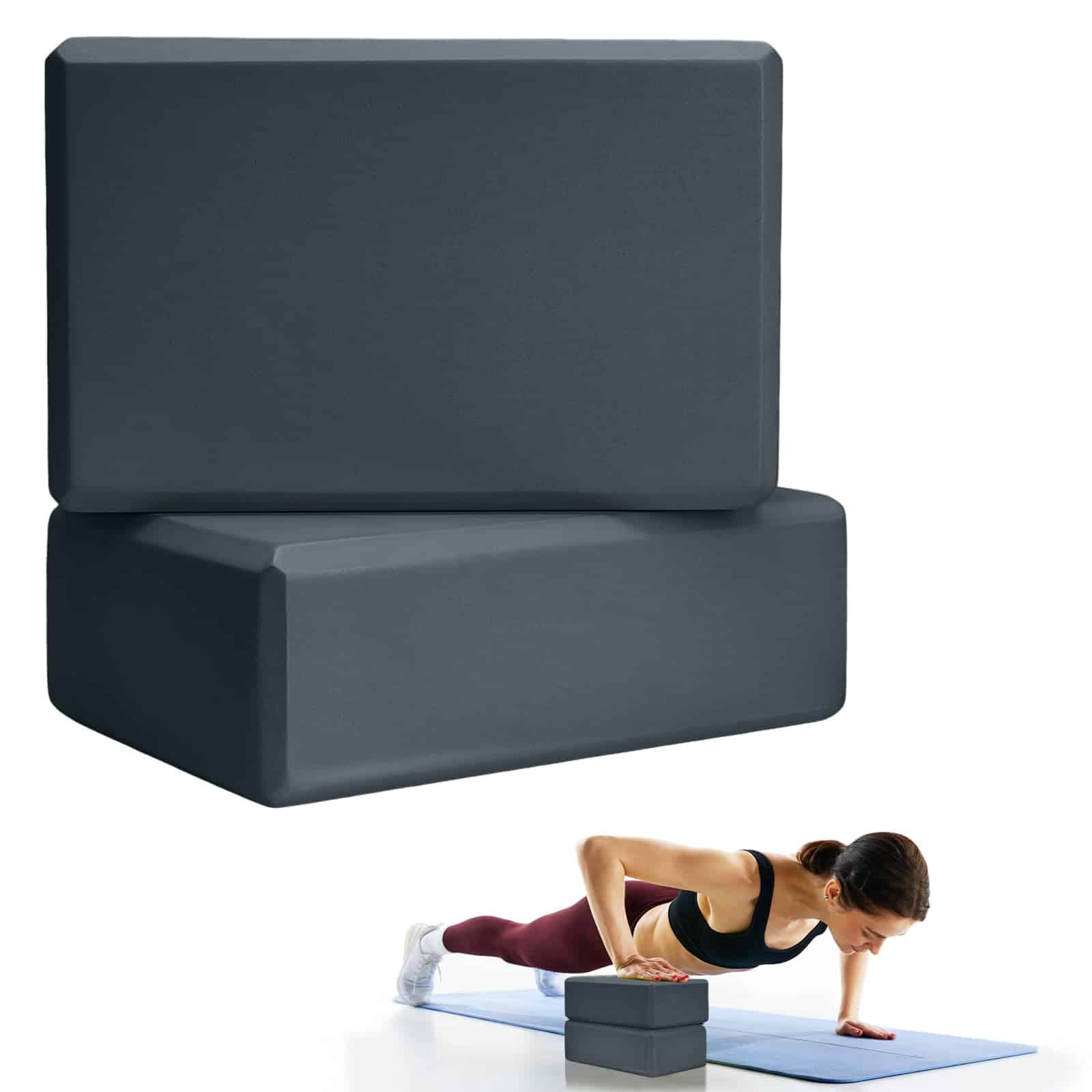 2 Pcs Yoga Blocks, 9"x6"x3" Bloques de Espuma para Yoga