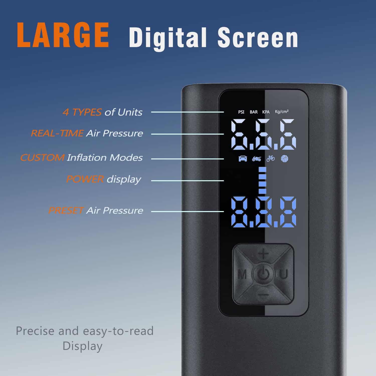 Inflador de neumáticos portátil inalámbrico AZHZOLSK para - Imagen 3