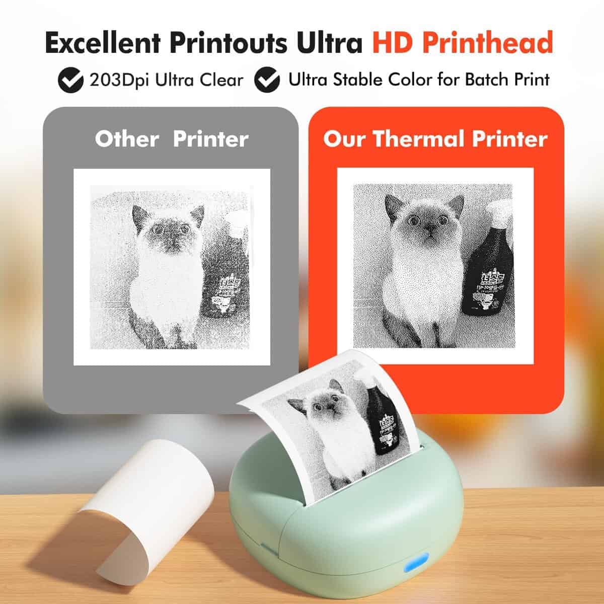 Impresora de Pegatinas sessoam, Mini Impresora Térmica, - Imagen 4