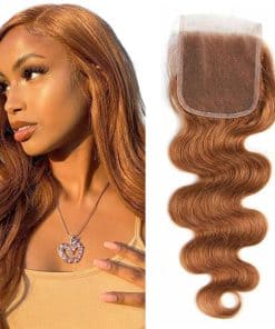 #30 Cierre de Encaje 4X4 de Color Marrón 22 Pulgadas