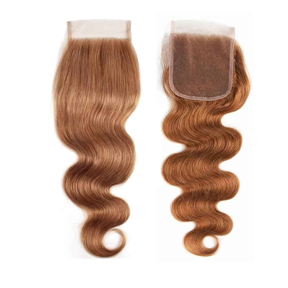 #30 Cierre de Encaje 4X4 de Color Marrón 22 Pulgadas - Imagen 9