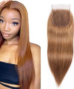 #30 Cierre de Encaje Marrrón 4X4 HD Transparente Frontal de