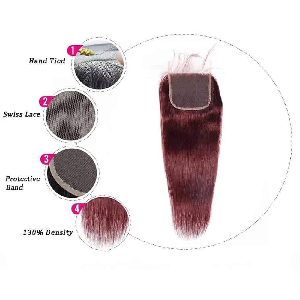 -#99J Cierre de Encaje Recto 4x4 HD - Imagen 5