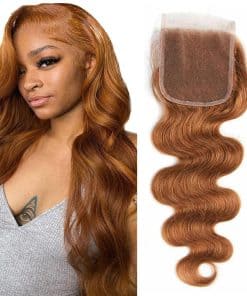 #30 Cierre de Encaje Marrón 4X4 HD Transparente de 22