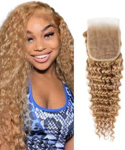 #27 Cierre de Encaje Rubia 4X4 HD Lace Front 22 Pulgadas