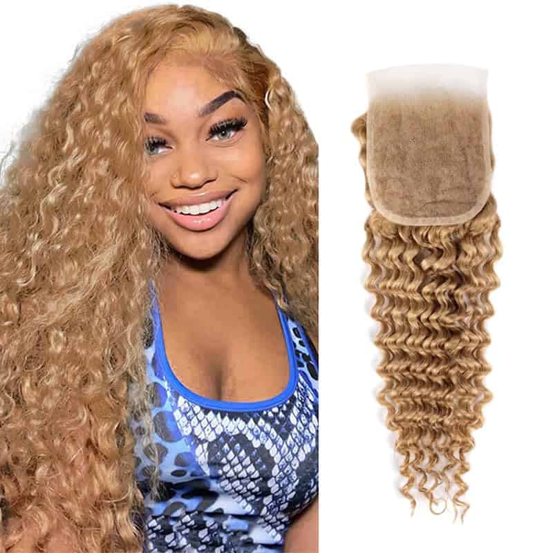 #27 Cierre de Encaje Rubia 4X4 HD Lace Front 22 Pulgadas