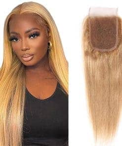 #27 Cierre de Encaje Rubia 4X4 HD Transparente Lace Front