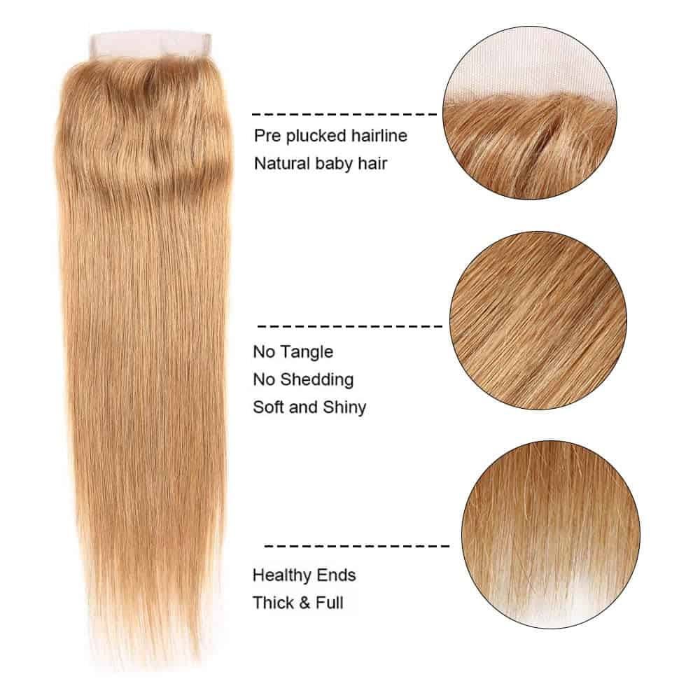 #27 Cierre de Encaje Rubia 4x4 HD Transparente - 20 - Imagen 5