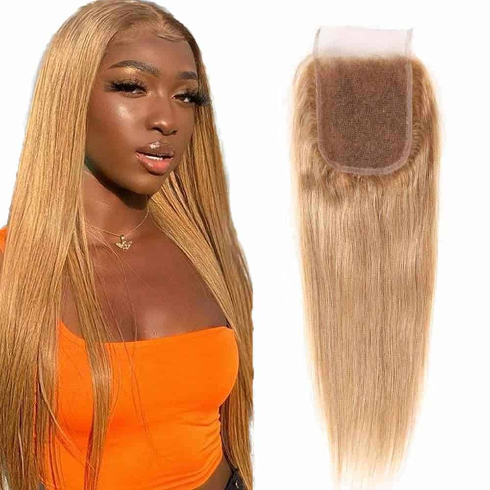 #27 Cierre de Encaje Rubia 4x4 HD Transparente - 20