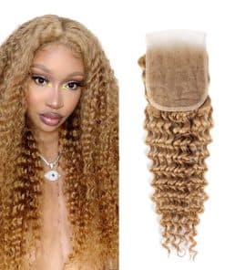 #27 Blonde Lace Closure 4X4 HDTransparent Lace Front 20