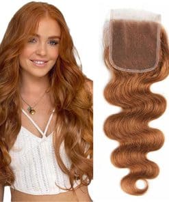 #30 Cierre de Encaje Marrón 4x4 HD Transparente 20 Pulgadas