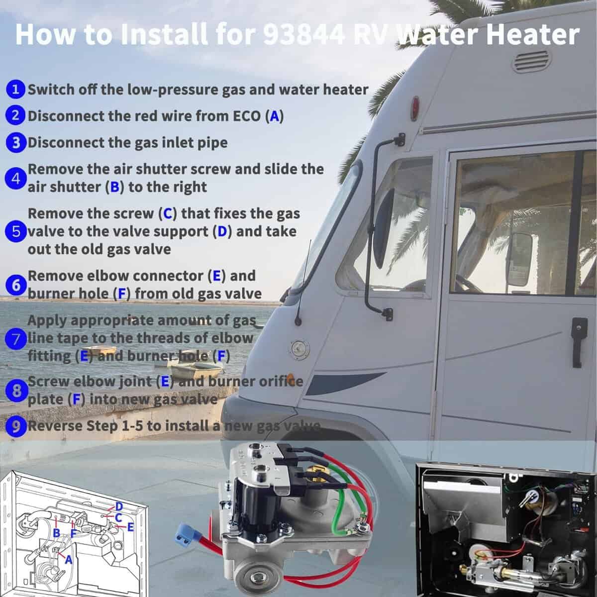 Válvula de Gas para Calentador de Agua 93844 Mejora de - Imagen 5