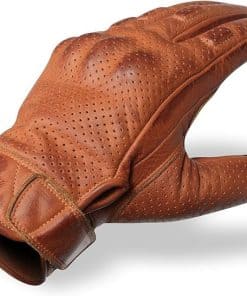 Guantes de Motocicleta para Hombre en Cuero Color Tan con