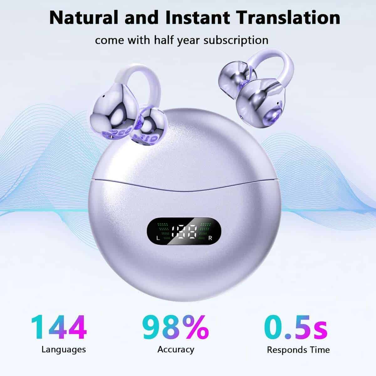 Auriculares de traducción AI en tiempo real, 144 idiomas en - Imagen 3