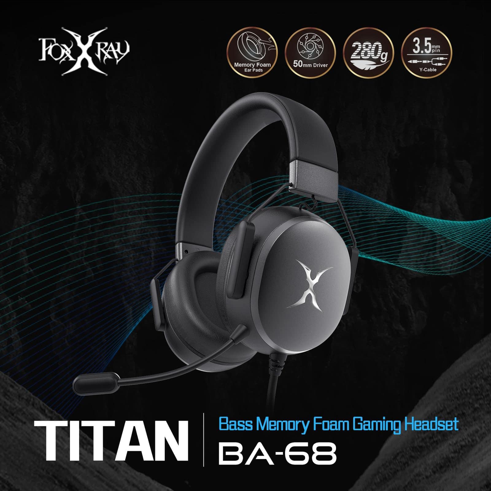 Audífonos para juegos FOXXRAY BA-68 para PC, Auriculares - Imagen 3