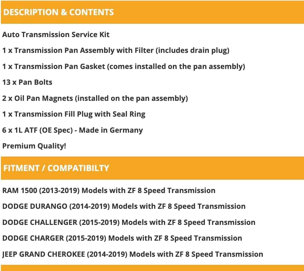 Kit de Servicio de Transmisión y Filtro con Bomba para RAM - Imagen 3