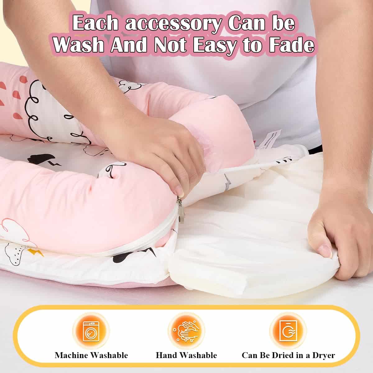 Huggynest Baby Lounger with Pillow, Portable Infant Lounger - Imagen 7