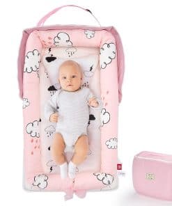 Huggynest Baby Lounger with Pillow, Portable Infant Lounger