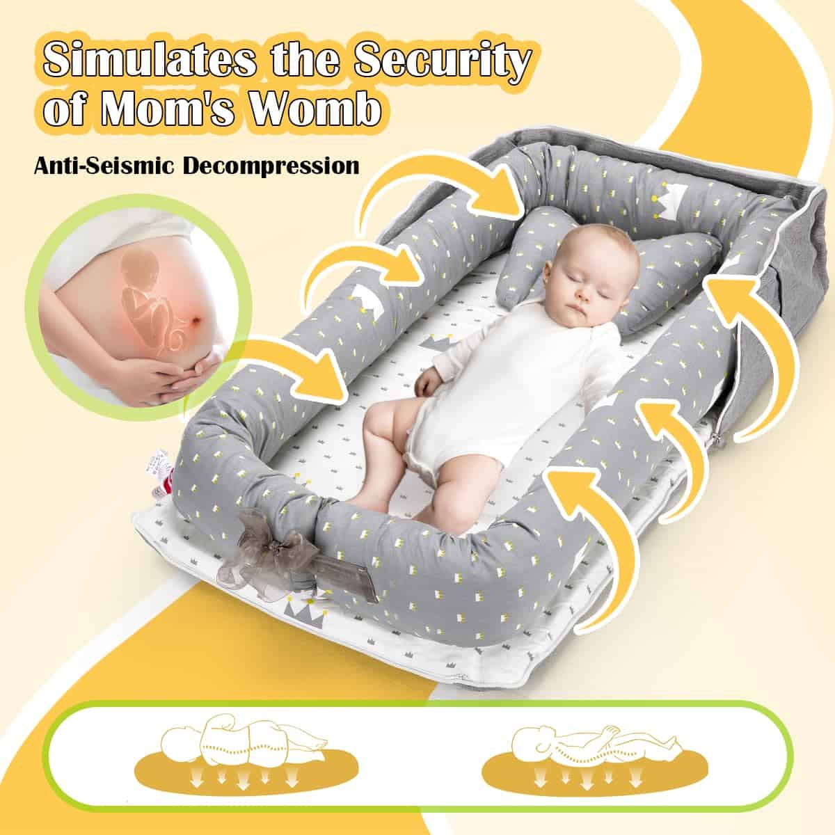Huggynest Infant Lounger, Nido para Bebés Recién Nacidos, - Imagen 5