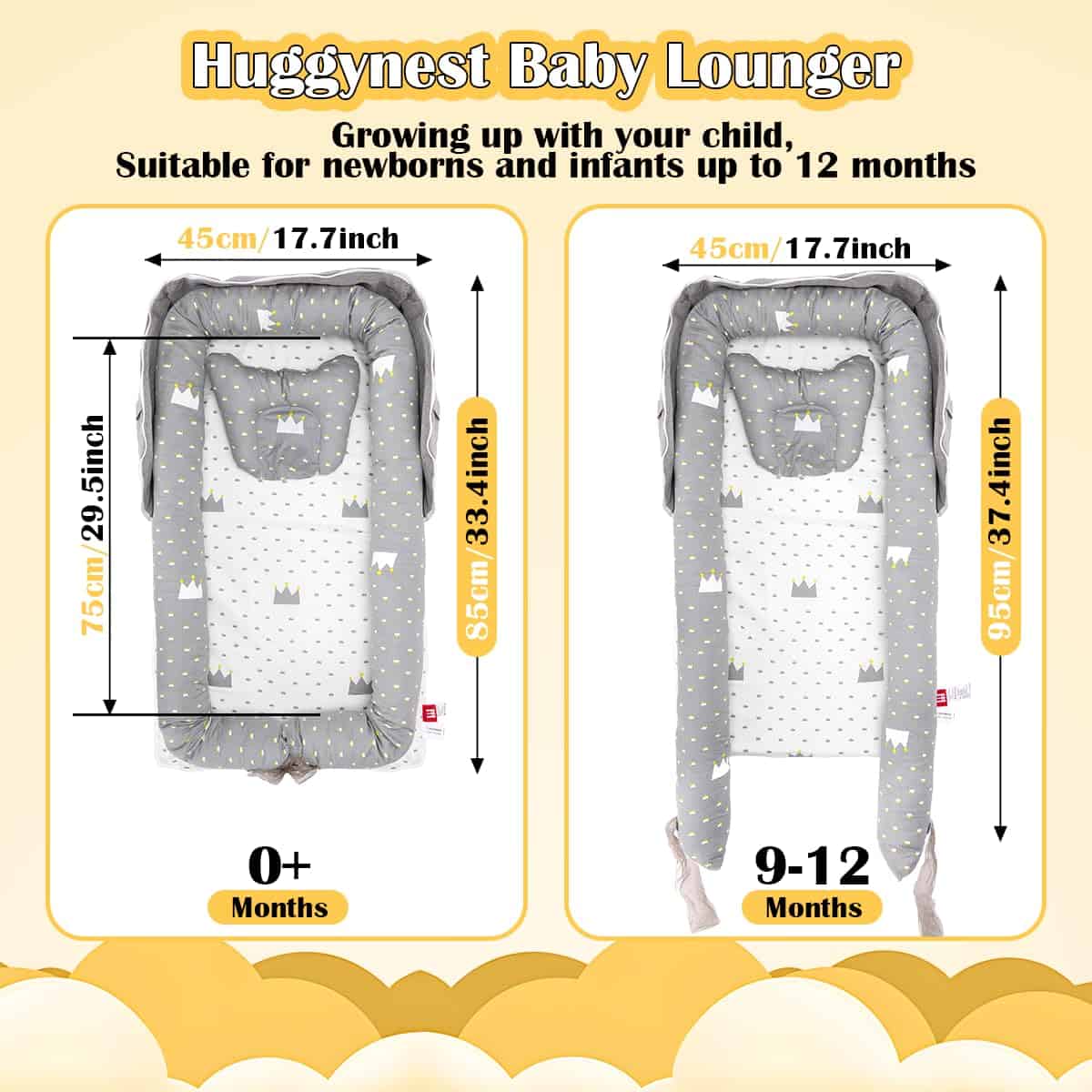 Huggynest Infant Lounger, Nido para Bebés Recién Nacidos, - Imagen 4