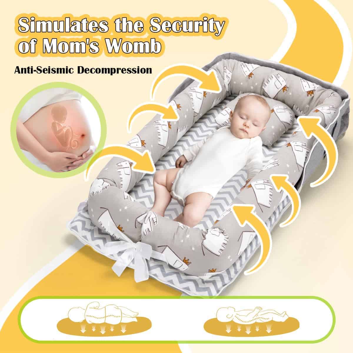 Huggynest Baby Lounger, Almohada Portátil de Soporte para - Imagen 5