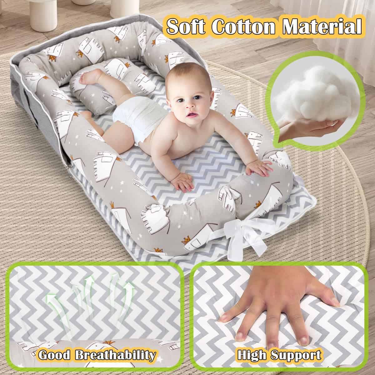 Huggynest Baby Lounger, Almohada Portátil de Soporte para - Imagen 3