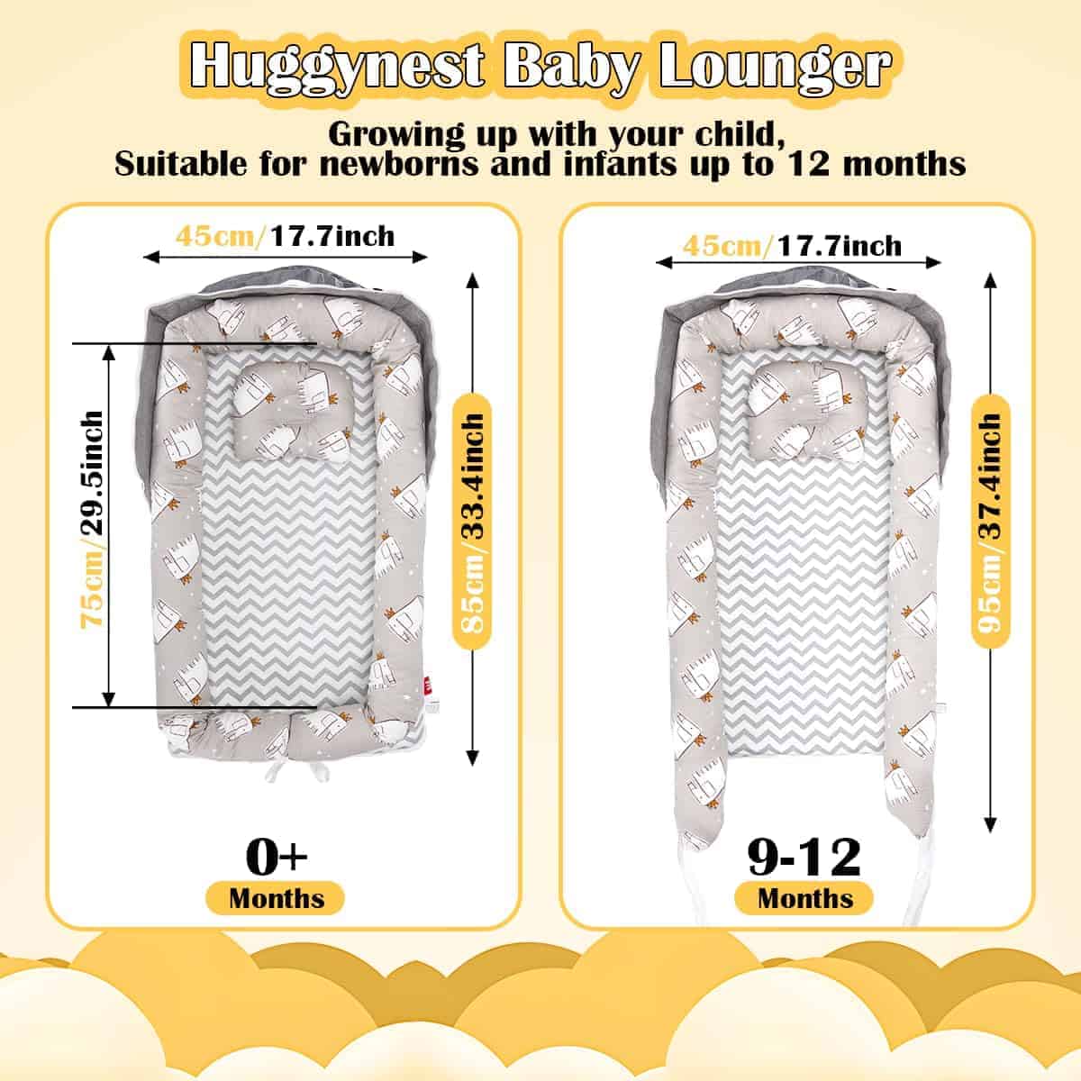 Huggynest Baby Lounger, Almohada Portátil de Soporte para - Imagen 4