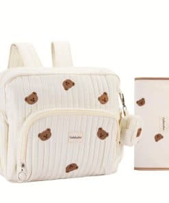 Mochila de pañales GOBABYMART, Mini bolso de -Beige - Osos