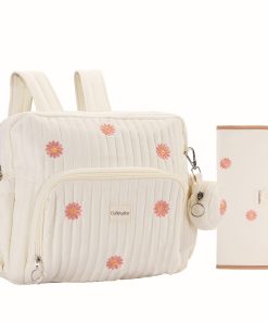 Mochila de pañales GOBABYMART, Mini bolso de -Beige - Flores