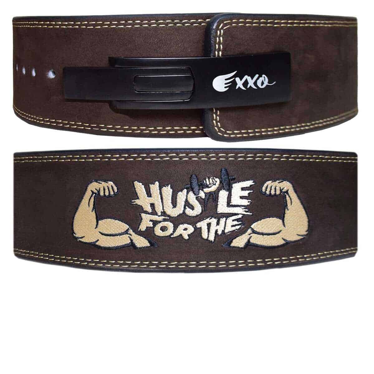 Cinturón de Levantamiento de Pesas Hustle for -Café Oscuro