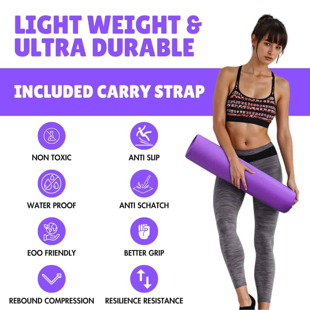 Tapete de Yoga Grueso para Ejercicio & Pilates -Púrpura - Imagen 4