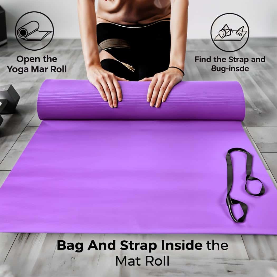 Tapete de Yoga Grueso para Ejercicio & Pilates -Púrpura - Imagen 3