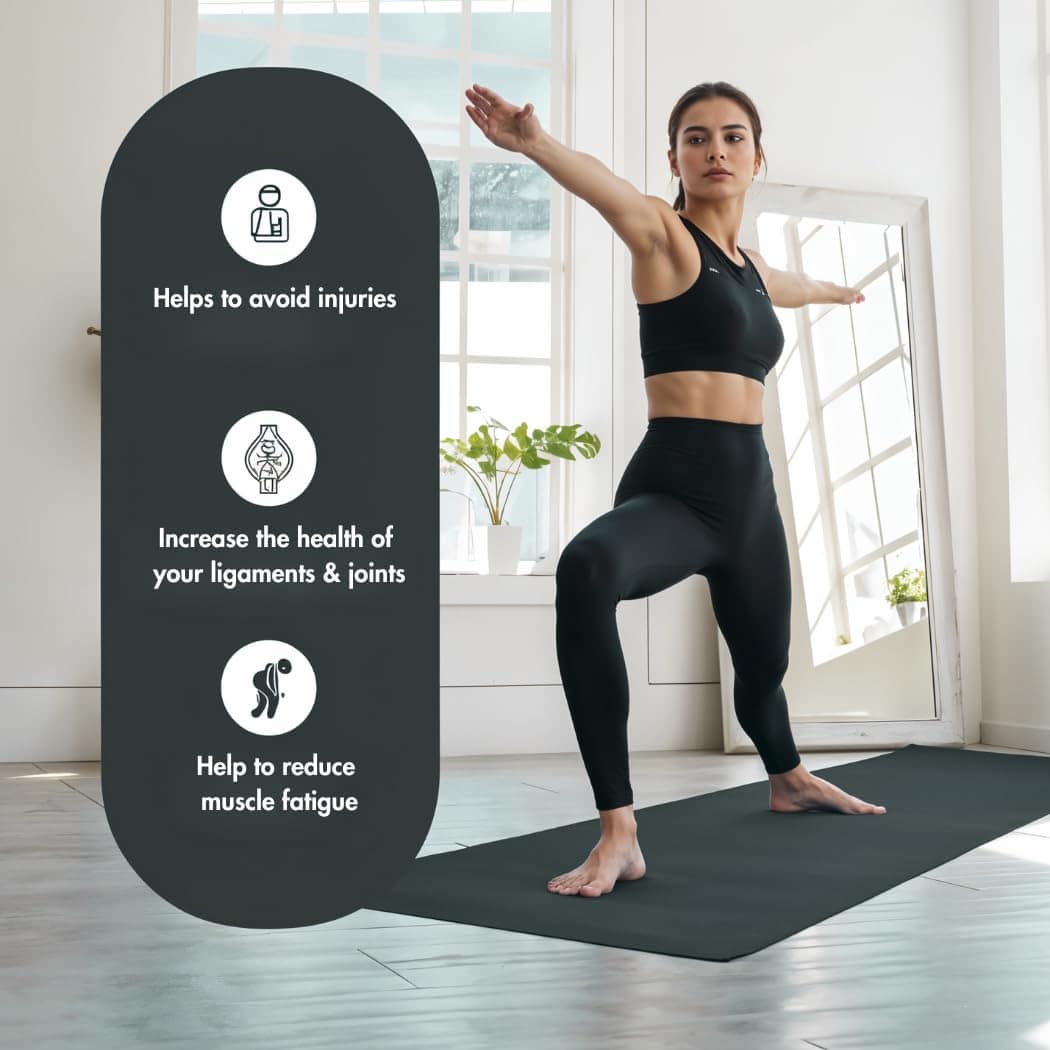 Tapete de Yoga Grueso para Ejercicio & Pilates -Negro - Imagen 5