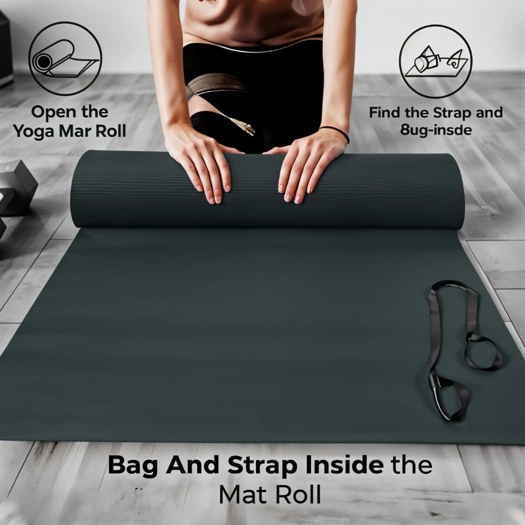 Tapete de Yoga Grueso para Ejercicio & Pilates -Negro - Imagen 3