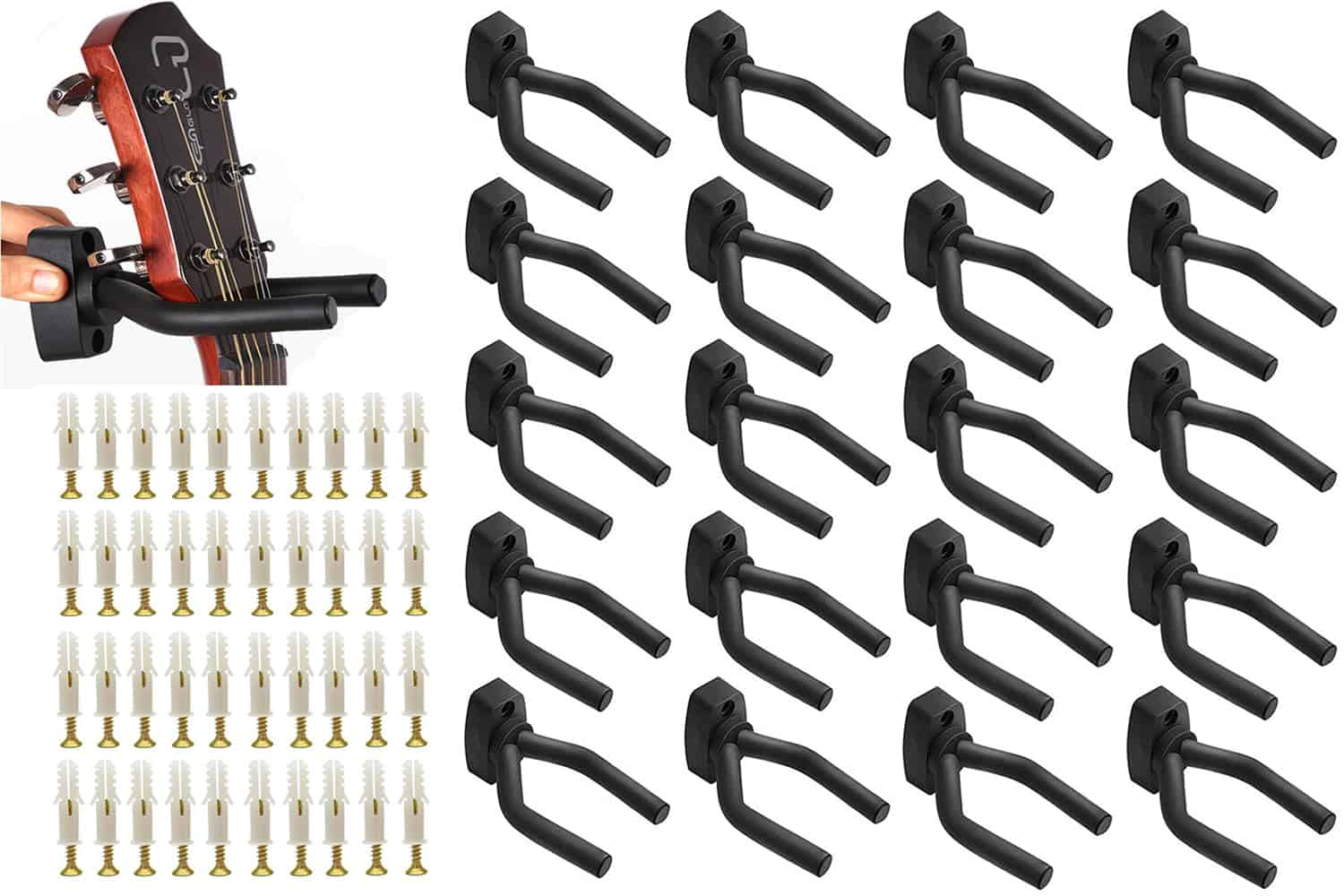 20pcs Soportes de Guitarra Gisedkle, Colgador de Pared para