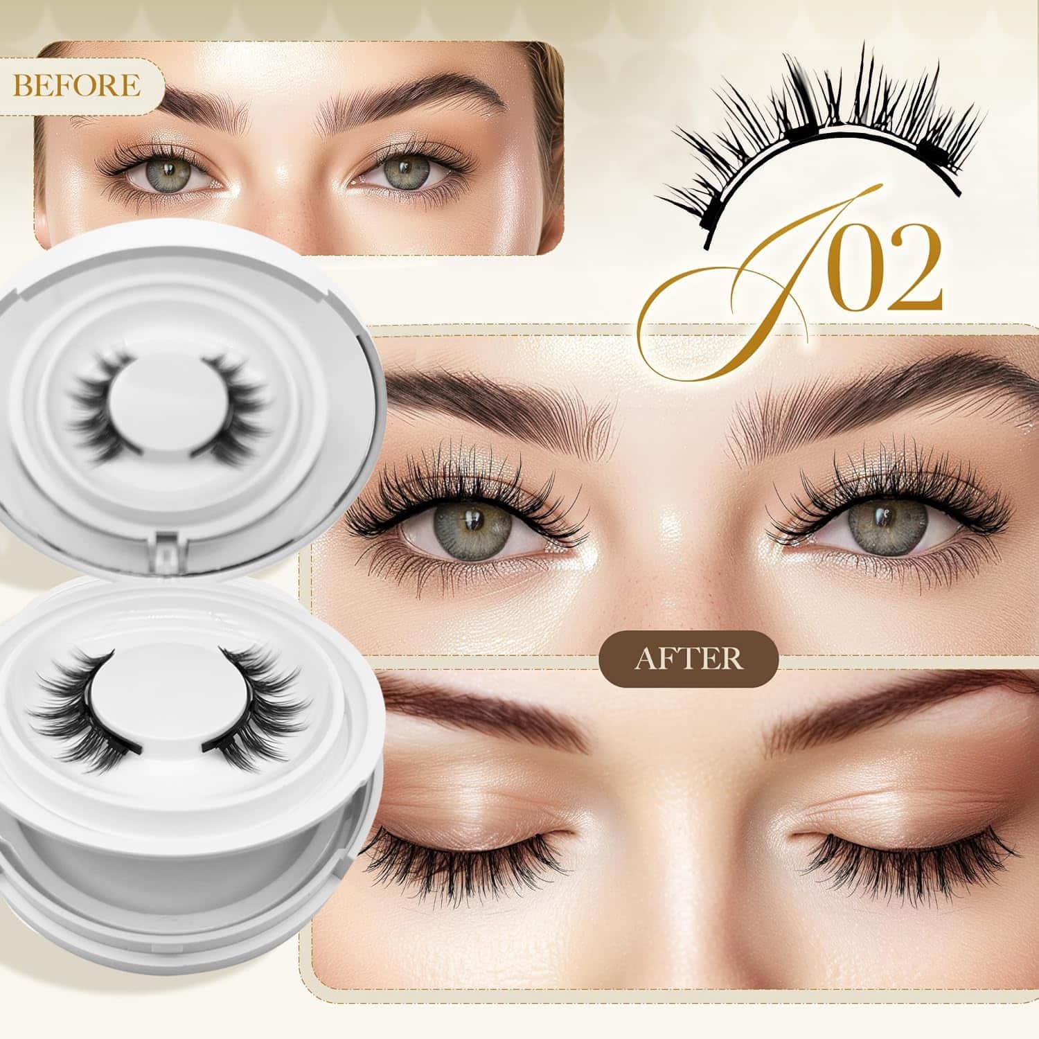 Ginani Magnetic Lashes Kit - Pestañas Magnéticas con - Imagen 3
