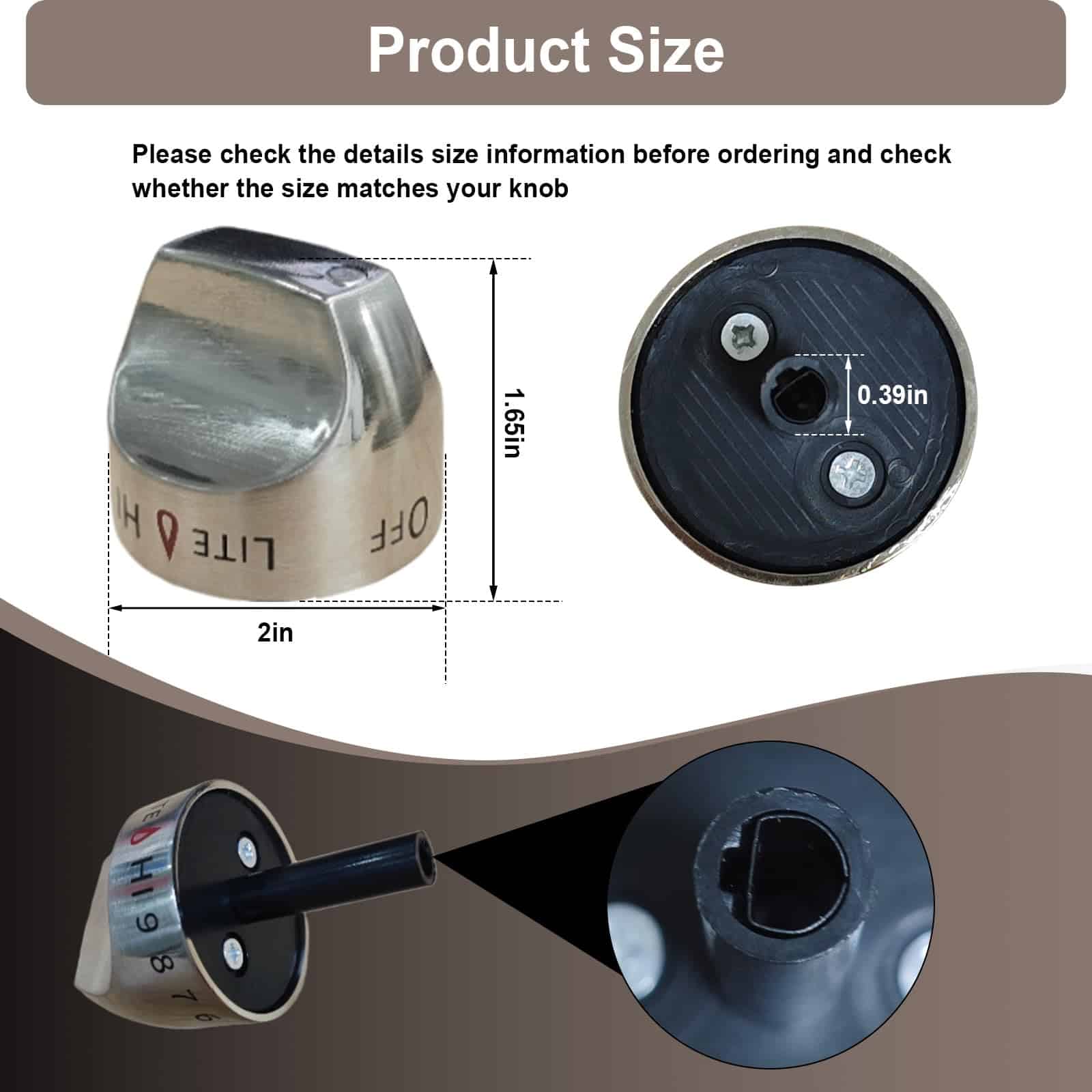 Perillas de control de quemador WB03K10265, 2 unidades de - Imagen 4