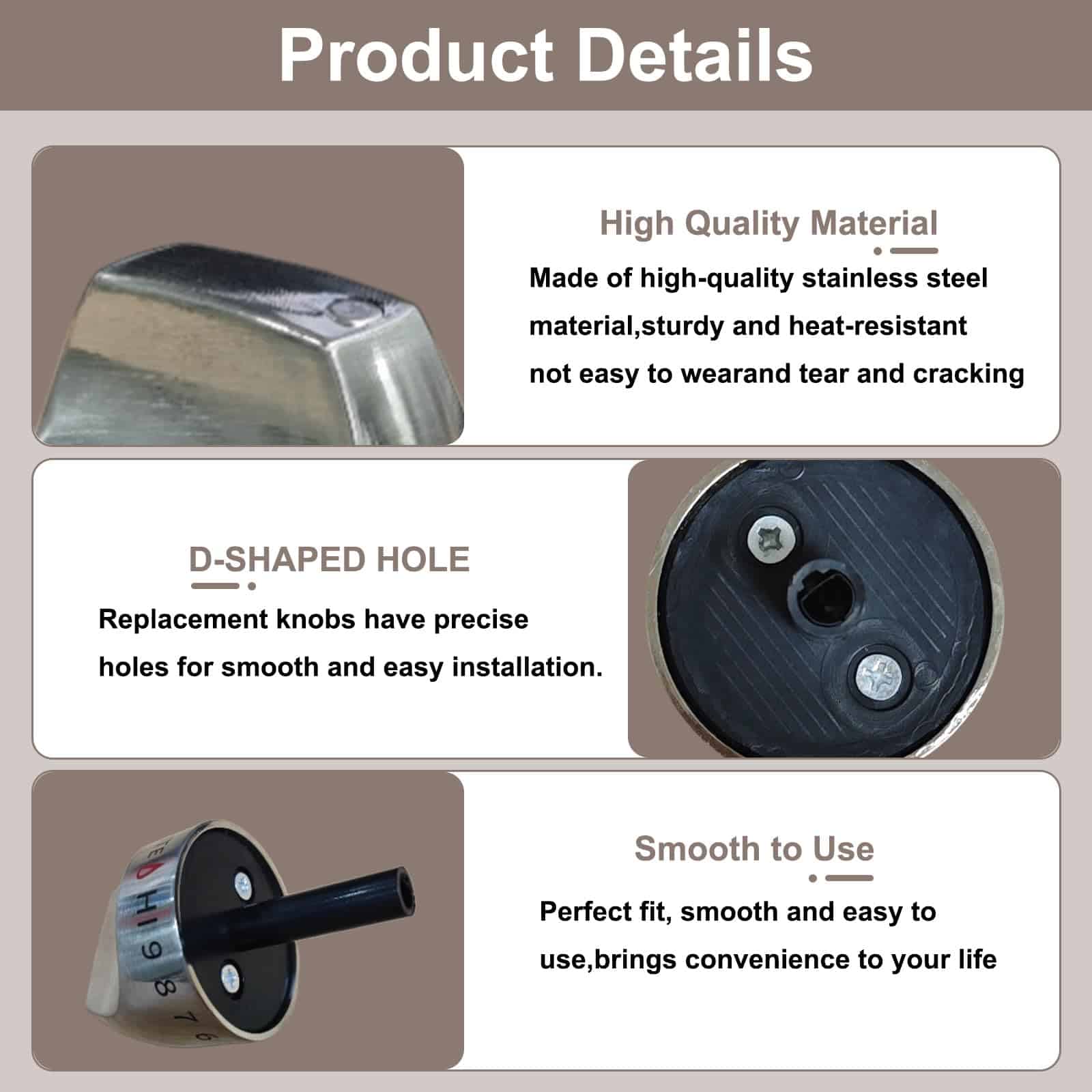 Perillas de control de quemador WB03K10265, 2 unidades de - Imagen 5