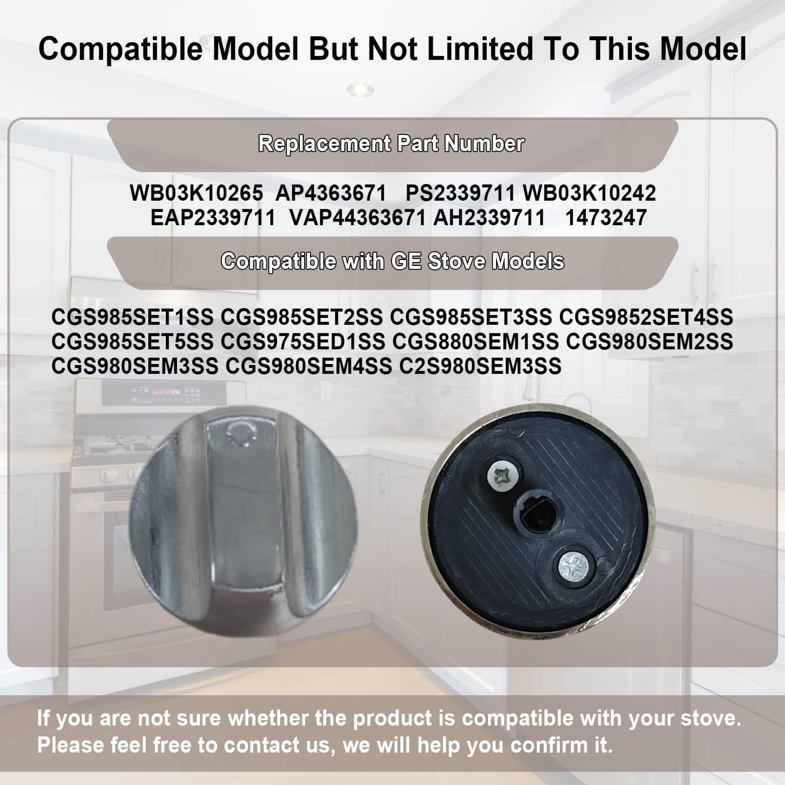 Perillas de control de quemador WB03K10265, 2 unidades de - Imagen 3