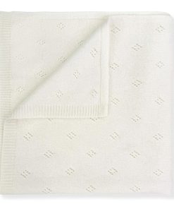 Cobija para Bebé 100% Cachemira punto de Red en Crema -