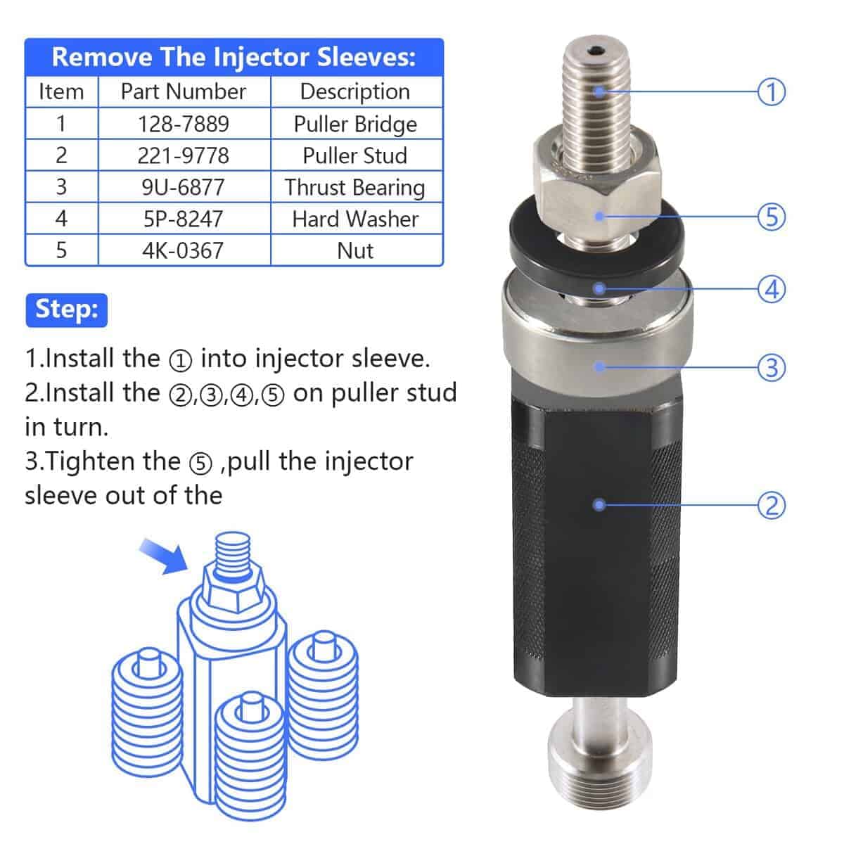 Kit de extracción e instalación de camisa de inyector - Imagen 7