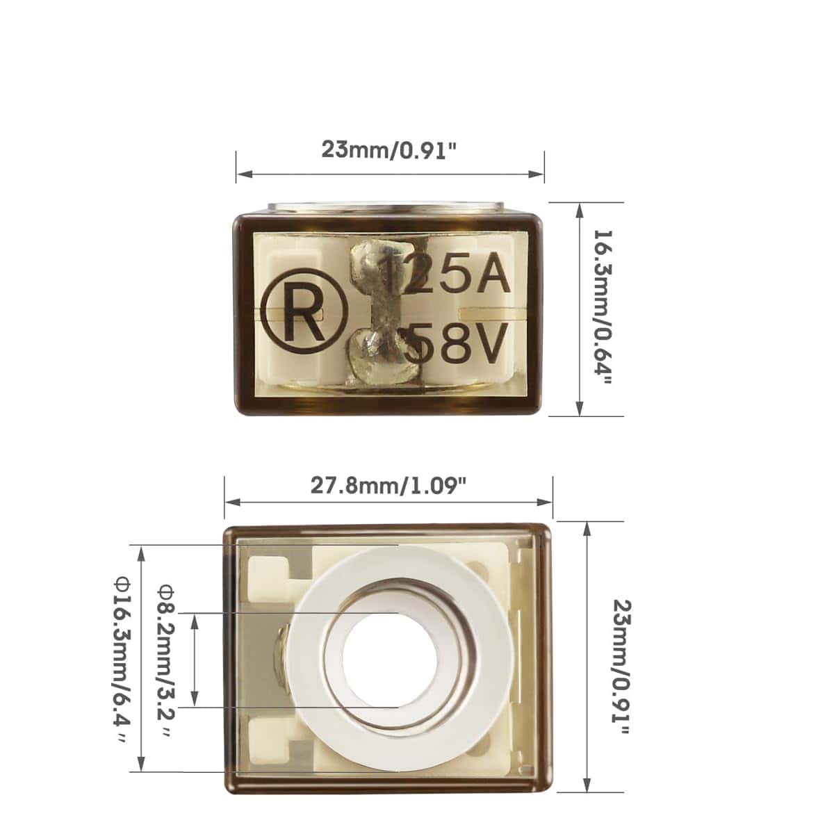 Fusible de 500 Amperios (MRBF) 32V DC Máx IP66 Impermeable - Imagen 3