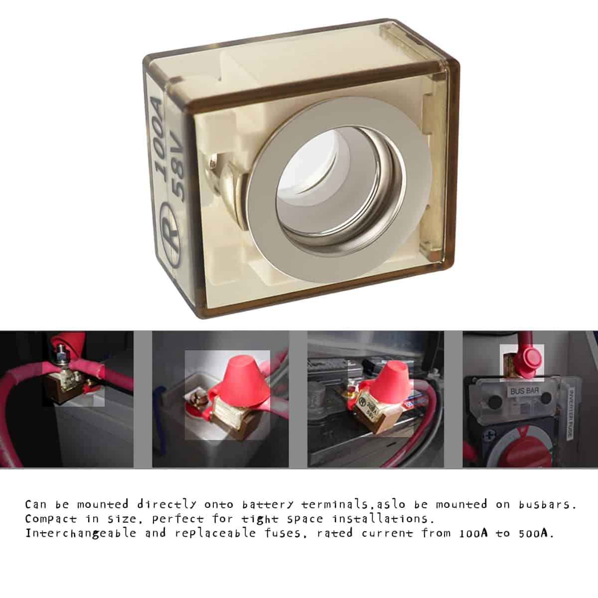 Fusible de 500 Amperios (MRBF) 32V DC Máx IP66 Impermeable - Imagen 7