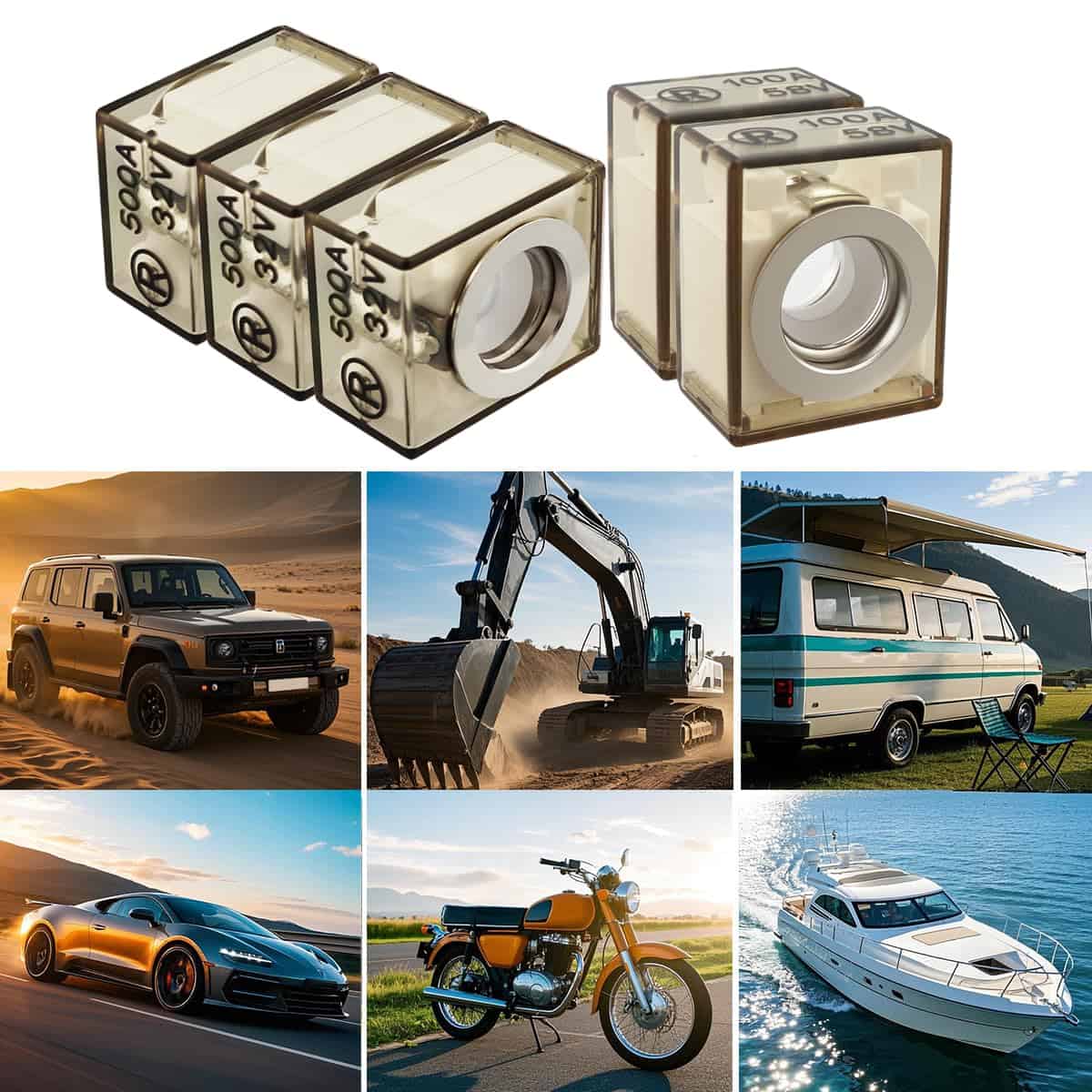 Fusibles Terminales MRBF, 100Amp 58V DC, Máx IP66, Fusible - Imagen 8